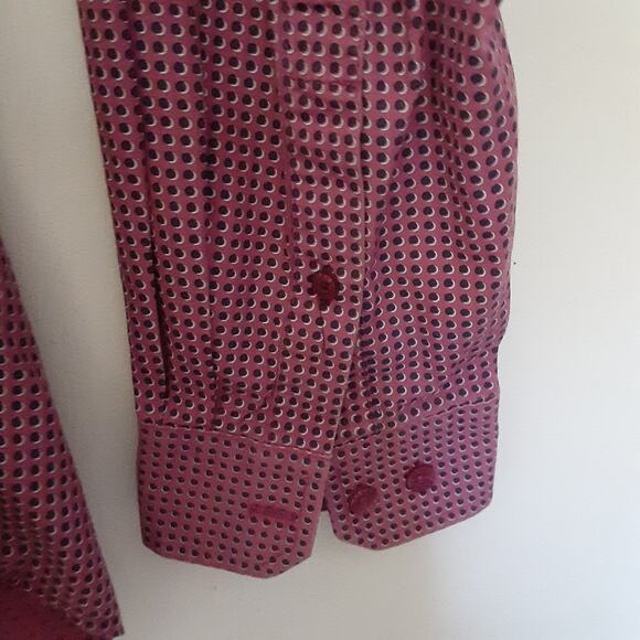 Cinch Shirt Mens Size Large Purple Long Sleeve Button Up Western Rodeo Polka Dot - Picture 4 of 9